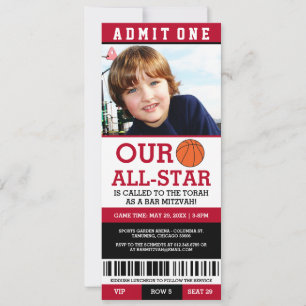 Basketball Bar Mitzvah Invites Einladung