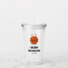 Basketball Bar Mitzvah Personalisiert Acryltrinkbecher