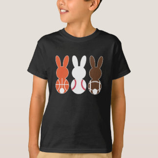 Basketball Baseball Football Sports Bunny T-Shirt