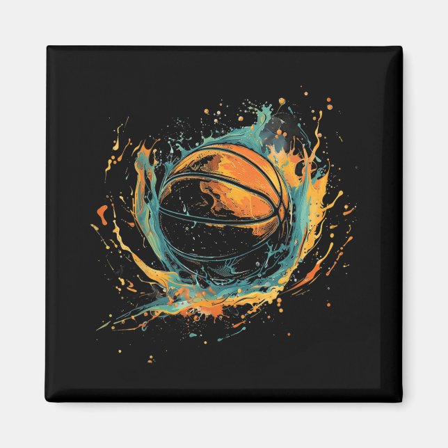 Basketball Basketball Basketball Basketball Wasser Magnet (Vorne)