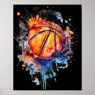 Basketball Basketball Basketball Hoop Farbiges Was Poster
