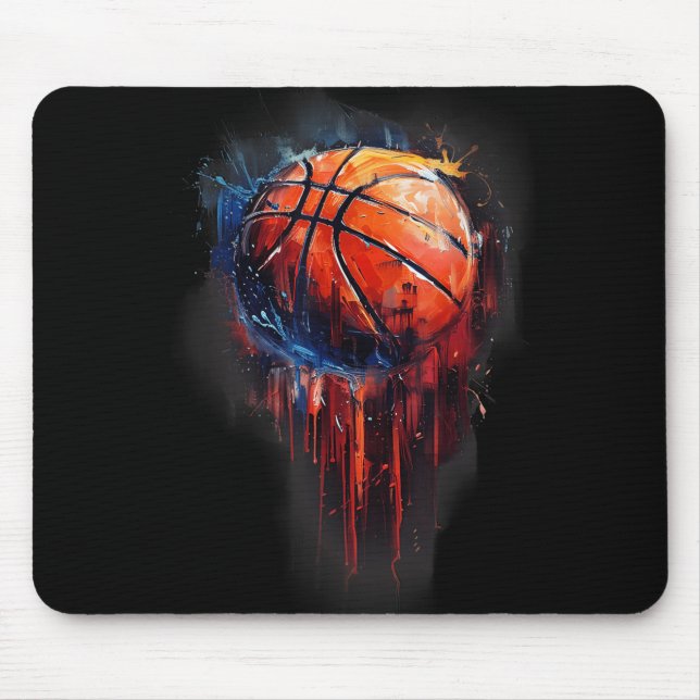 Basketball Basketball Basketball Hoop Wasserfarben Mousepad (Vorne)