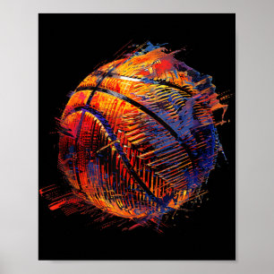 Basketball Basketball Basketball Hoop Zeichnend Ba Poster