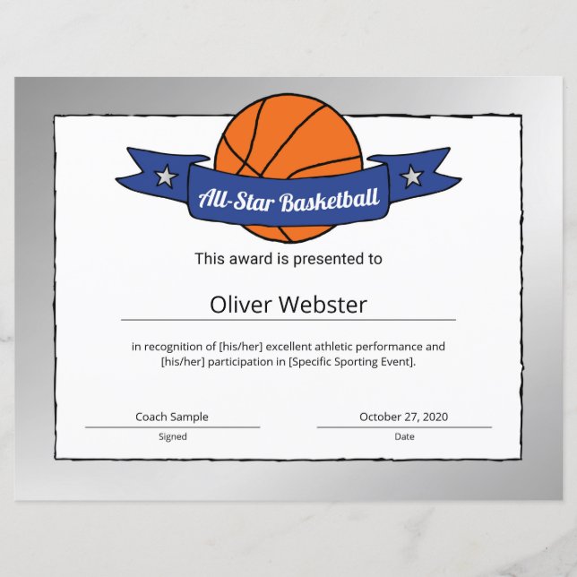 Basketball-Basketball-Basketball-Preis (Vorderseite)