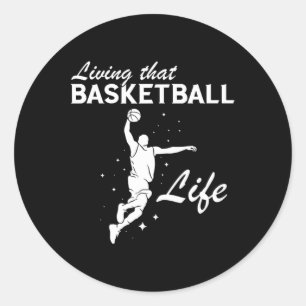 Basketball-Basketball-Basketball-Spieler Dunk Bask Runder Aufkleber