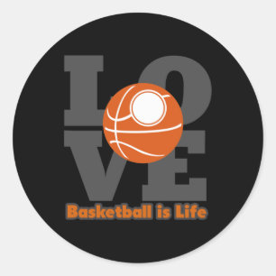 Basketball Basketball ist Leben Runder Aufkleber