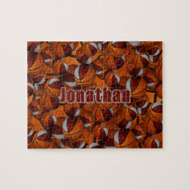 Basketball-Basketball-Jungs-Girls-Mannschaftsfarbe Puzzle