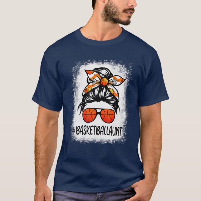 Basketball Basketball Tante Leben Messy Bun Basket T-Shirt (Vorderseite)