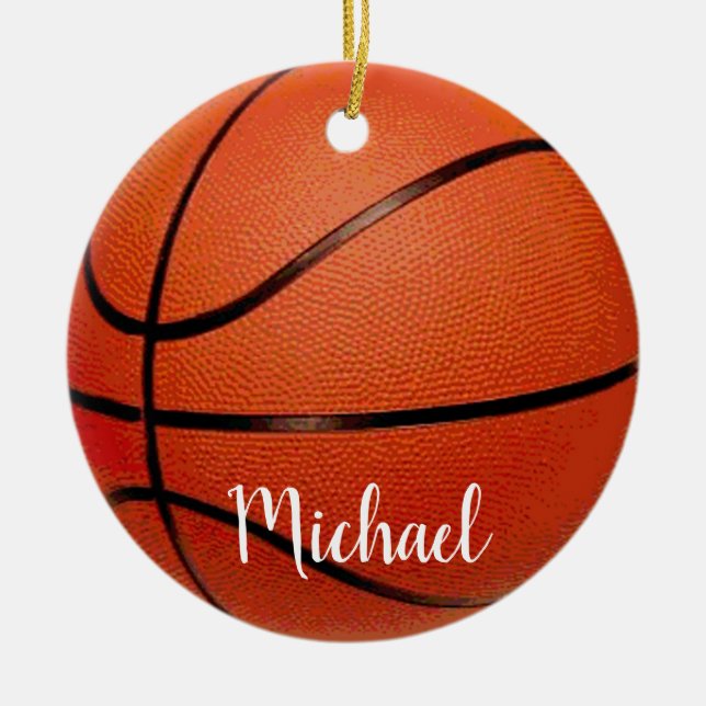 Basketball - Basketball Your Name Keramik Ornament (Vorne)