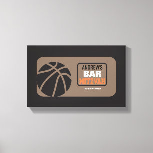 BASKETBALL Bat Bar Mitzvah Sign-In Memory-Board Leinwanddruck