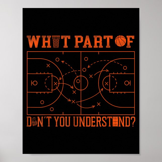 Basketball Bball What Part Of Don't You Understand Poster (Vorne)