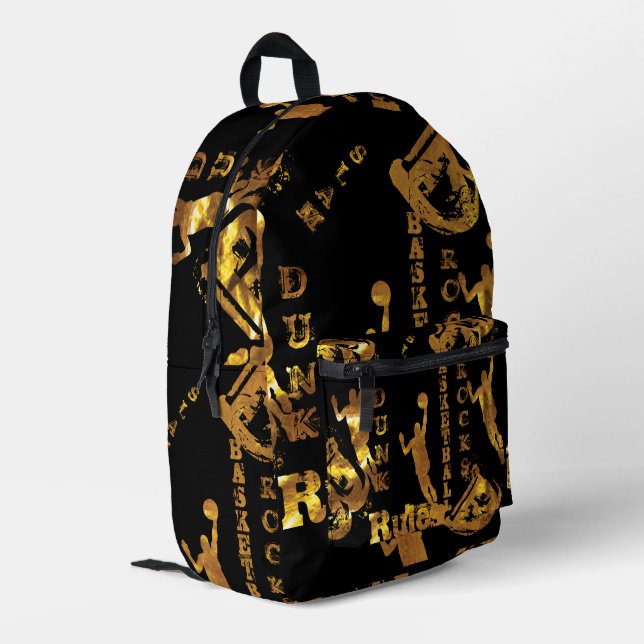 BASKETBALL BEDRUCKTER RUCKSACK (Rückseitige Ecke links)
