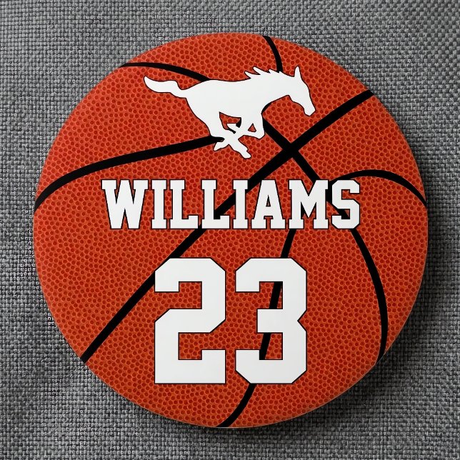 Basketball Benutzerdefinierte Spielernummer und Te Button (Customizable basketball team buttons for basketball players, teams and fans. Great for proud parents)