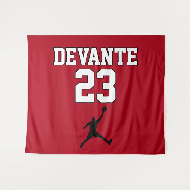 Basketball - Benutzerdefinierter Hintergrund Wandteppich (Vorderseite (Horizontal))