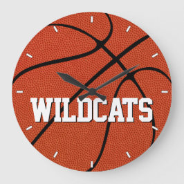 Basketball Benutzerdefinierter Teamname oder Texts Große Wanduhr