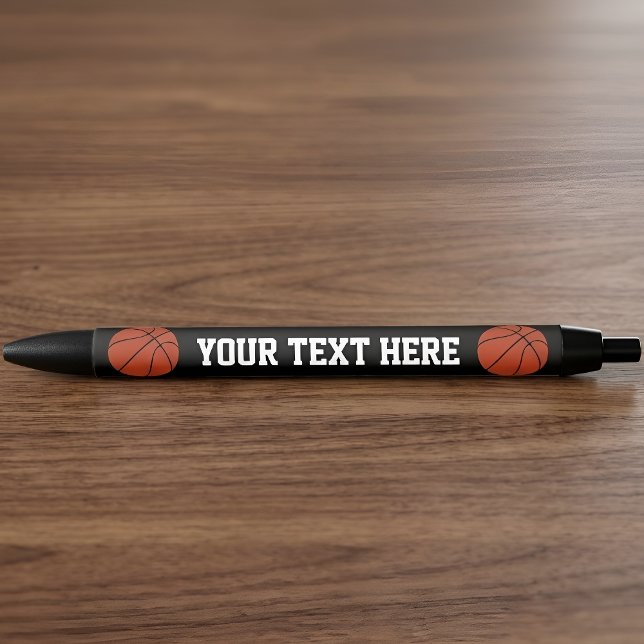 Basketball Benutzerdefinierter Teamname / Textcoac Kugelschreiber (Personalized basketball pen with custom team name or text.)