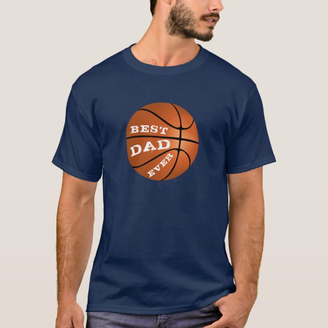 Basketball Bester Vater je Moderner Vatertag T-Shirt (Vorderseite)