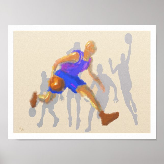 Basketball bewegt Kunst Poster (Vorne)