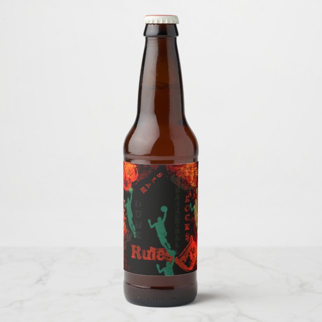 BASKETBALL BIERFLASCHENETIKETT (Vorderseite)