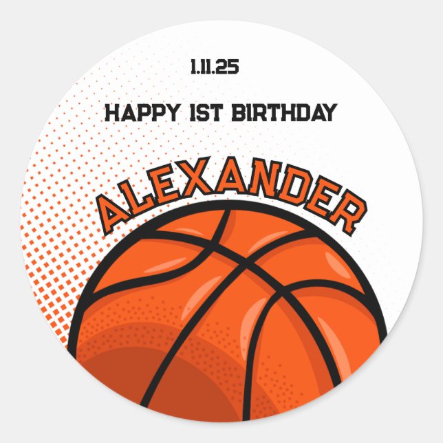Basketball Birthday Bash Sticker (Vorderseite)