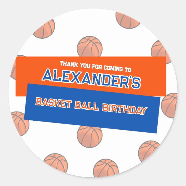 Basketball Birthday Bash Sticker (Vorderseite)