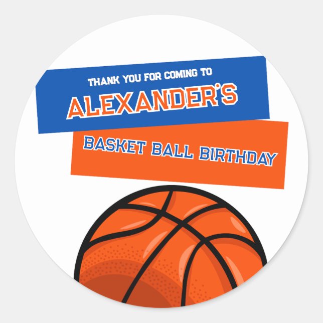 Basketball Birthday Bash Sticker (Vorderseite)