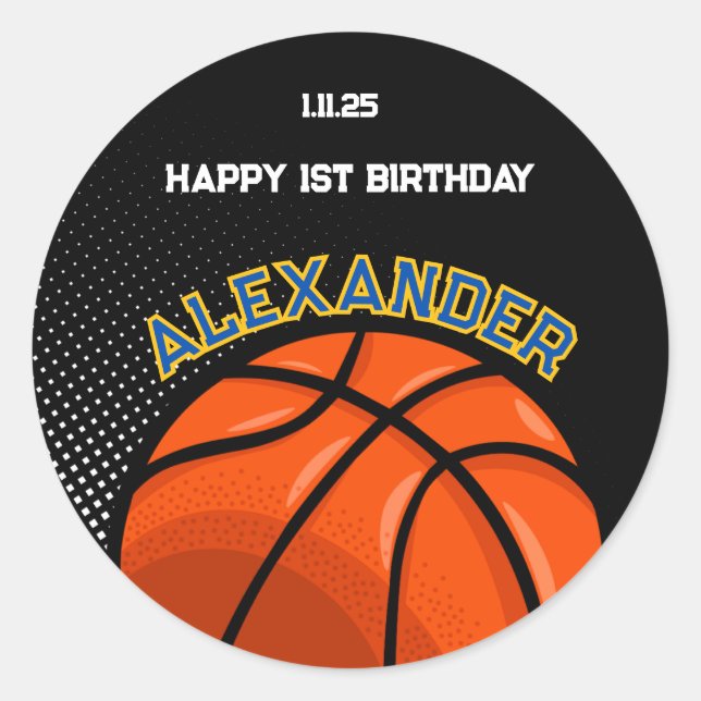 Basketball Birthday Bash Sticker (Vorderseite)