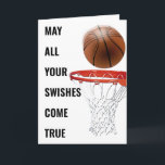 Basketball Birthday Funny Karte<br><div class="desc">Kreative Basketball-Geburtstagskarte mit Basketballdesign und lustiger Linie für Ball-,  Coach- oder Mannschaftssportfans. Text bearbeiten,  um Namen hinzuzufügen.</div>