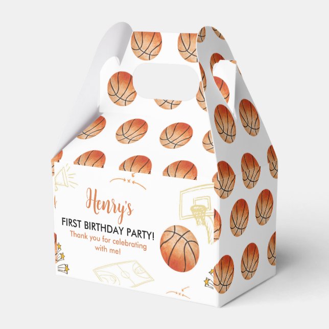 Basketball Birthday Gefallen Box Sport Party Geschenkschachtel (Vorderseite)