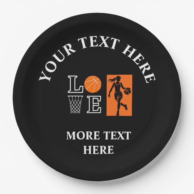 Basketball Birthday Gift, Basketball Player Pappteller (Vorderseite)