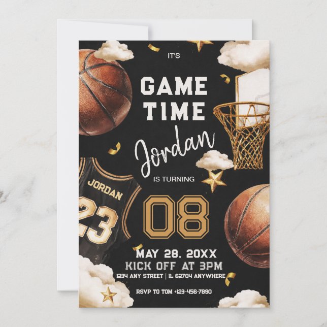basketball birthday Invitation Einladung (Vorderseite)