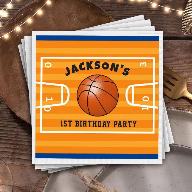 Basketball Birthday Napkins Serviette (Von Creator hochgeladen)