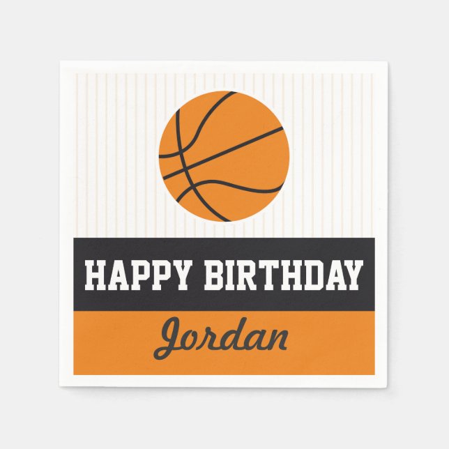 Basketball Birthday Paper Napkins Serviette (Vorderseite)