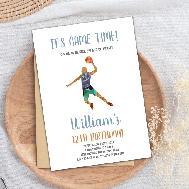 Basketball Black Orange Invitations Einladung (Basketball Black Orange Invitations)