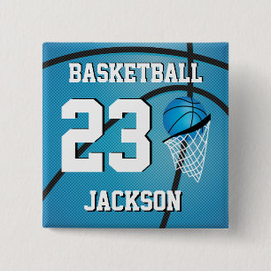 Basketball Blau und Weiß   Personalisieren Button