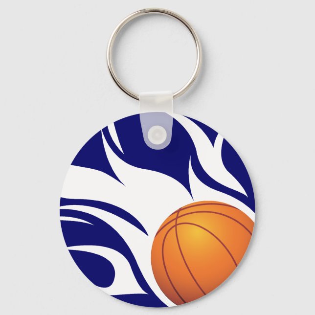 Basketball blau und weiß schlüsselanhänger (Vorderseite)