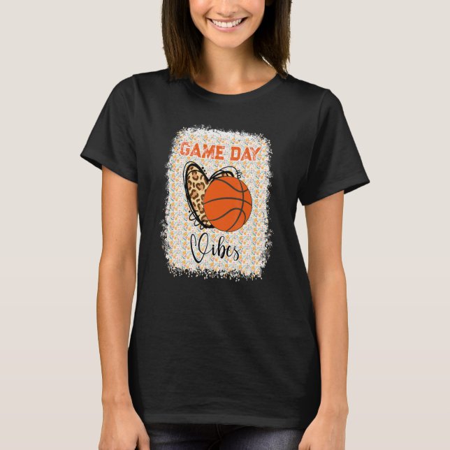 Basketball Bleached Game Day Vibes Basketball Mom  T-Shirt (Vorderseite)
