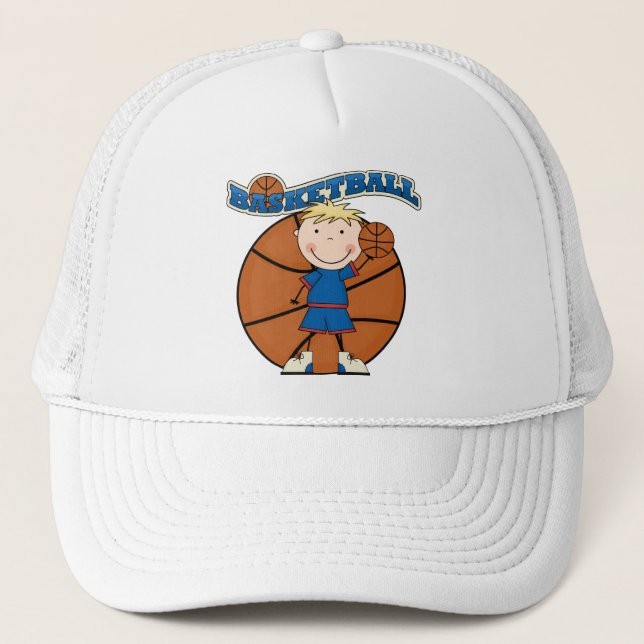 BASKETBALL blonde Jungen-T - Shirts und Geschenke Truckerkappe (Vorderseite)