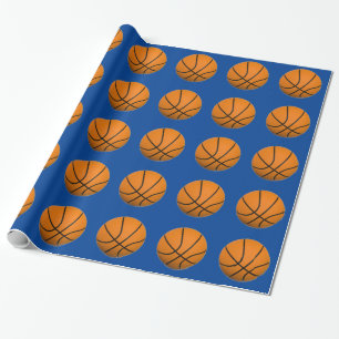 Basketball Blue Orange Geschenkpapier