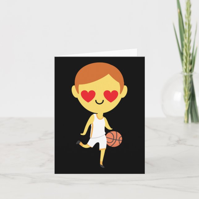 Basketball Boy Emoji Karte (Vorderseite)