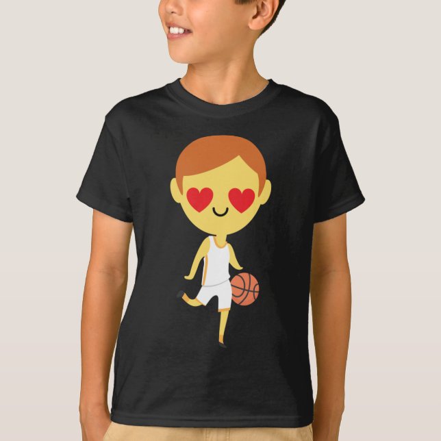 Basketball Boy Emoji T-Shirt (Vorderseite)