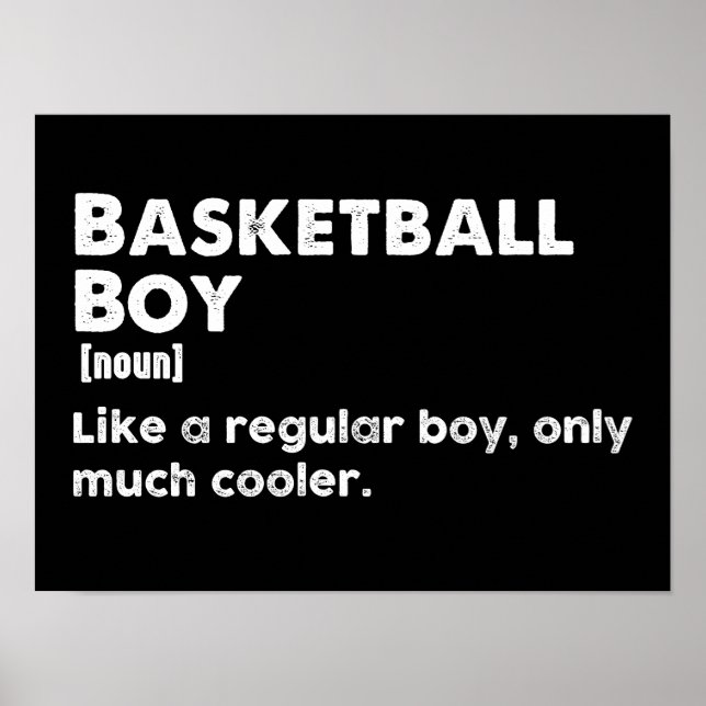 Basketball Boy Funny Dictionary Definition Poster (Vorne)