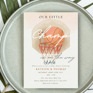 Basketball Boy Sports Baby Dusche Unsere kleine La Einladung