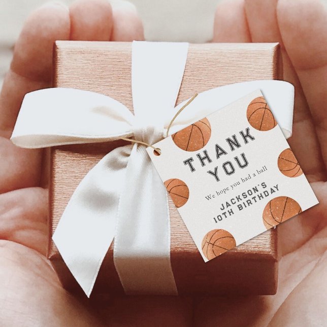 Basketball Boys Neuer Geburtstag Danke Geschenkanhänger (Von Creator hochgeladen)