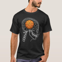BASKETBALL BRAIN X-RAY T - Shirt Design for Men