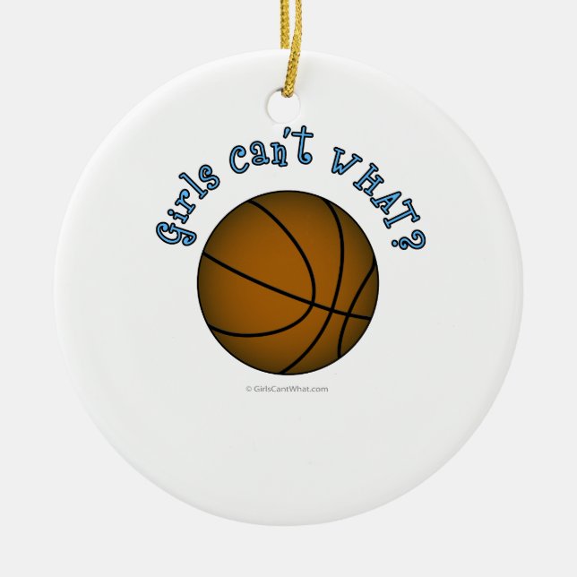 Basketball - Brawn/Sky Blue Keramik Ornament (Vorne)