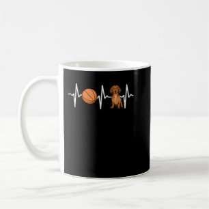 Basketball Brown Dackel Heartbeat Dog Lover T-S Kaffeetasse