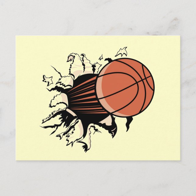 Basketball Burst T - Shirt und Geschenke Postkarte (Vorderseite)