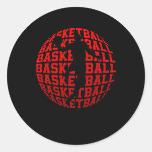 Basketball Champion Basketball Spieler Fans Retro Runder Aufkleber
