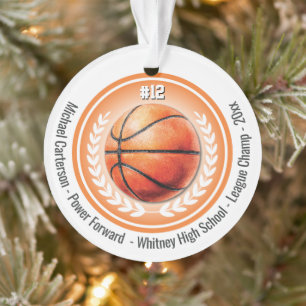 Basketball Champion Monogram Ornament